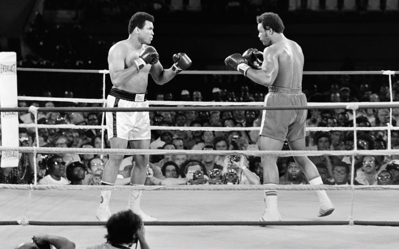 Muhammed Ali against George Foreman