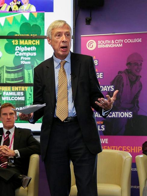 RT Hon Earl Howe at South and City college Birmingham