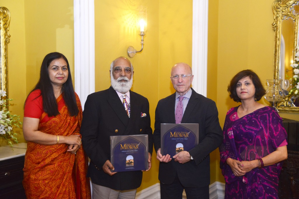 L-R MMCF Vrinda Raje Singh, Shriji Arvind Singh Mewar, Dr James Cuno, 