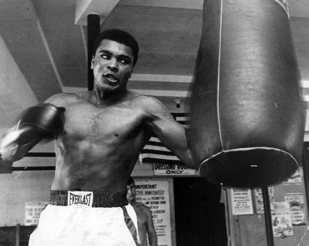 May 17, 1967: Muhammad Ali punches the bag. (Miami News photo)