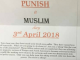 ‘Punish A Muslim Day’ Letters being sent across the Country